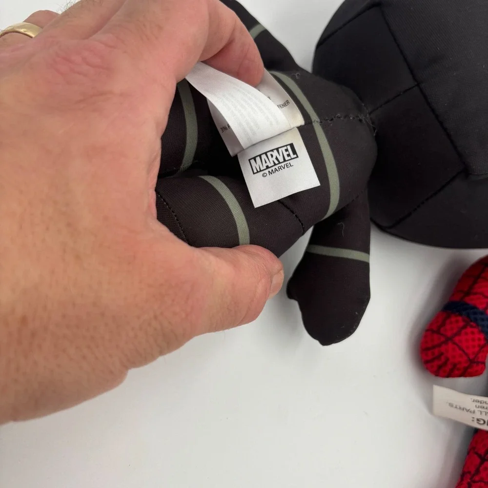 Disney Marvel Plush Lot Kids 9-10in Black Red Excellent Black Panther Spider-Man